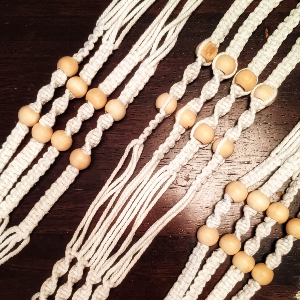 Handmade Macrame Boho Plant Hanger - Picture 4 of 9
